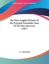 The Wave Lengths Of Some Of The Principal Fraunhofer Lines Of The Solar Spectrum (1881)