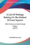 A List Of Writings Relating To The Method Of Least Squares