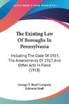 The Existing Law Of Boroughs In Pennsylvania