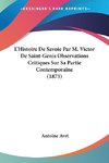 L'Histoire De Savoie Par M. Victor De Saint-Genis Observations Critiques Sur Sa Partie Contemporaine (1873)