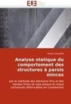 Analyse statique du comportement des structures à parois minces