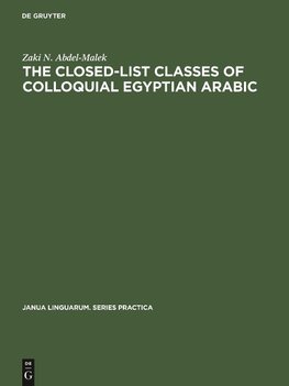 The Closed-List Classes of Colloquial Egyptian Arabic