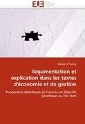 Argumentation et explication dans les textes d'économie et de gestion