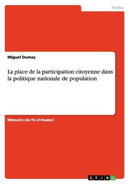 La place de la participation citoyenne dans la politique nationale de population