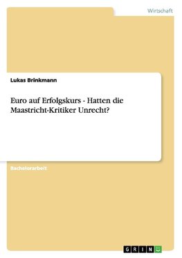 Euro auf Erfolgskurs - Hatten die Maastricht-Kritiker Unrecht?