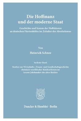 Die Hoffinanz und der moderne Staat.