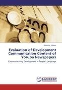 Evaluation of Development Communication Content of Yoruba Newspapers