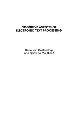 Cognitive Aspects of Electronic Text Processing