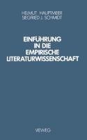 Einführung in die Empirische Literaturwissenschaft