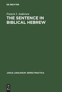 The Sentence in Biblical Hebrew