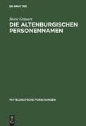 Die Altenburgischen Personennamen