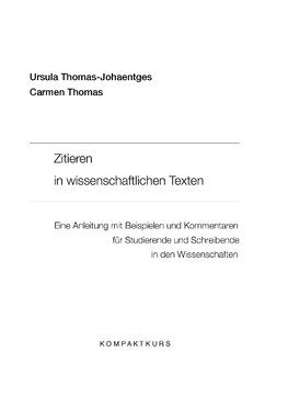 Zitieren in wissenschaftlichen Texten