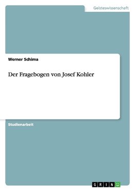 Der Fragebogen von Josef Kohler