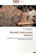 Burundi, Justice pour mineurs