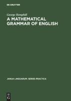 A mathematical grammar of English