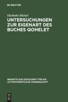 Untersuchungen zur Eigenart des Buches Qohelet