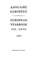 Annuaire Europeen / European Yearbook