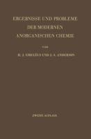 Ergebnisse und Probleme der Modernen Anorganischen Chemie