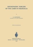 Orthopaedic Surgery of the Limbs in Paraplegia