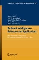 Ambient Intelligence - Software and Applications