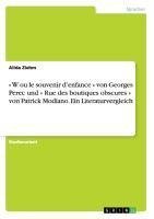 « W ou le souvenir d'enfance » von Georges Perec und « Rue des boutiques obscures » von Patrick Modiano. Ein Literaturvergleich