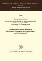 Notwendigkeit, Methoden und Kriterien der Förde rung des Kurzstrecken-Linienluftverkehrs mit öffentlichen Mitteln