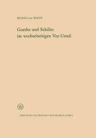 Goethe und Schiller im wechselseitigen Vor-Urteil