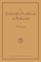 Die Textilindustrie Deutschlands im Welthandel