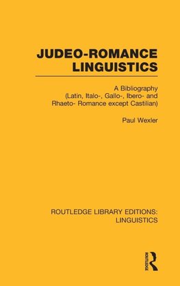 Judeo-Romance Linguistics (RLE Linguistics E