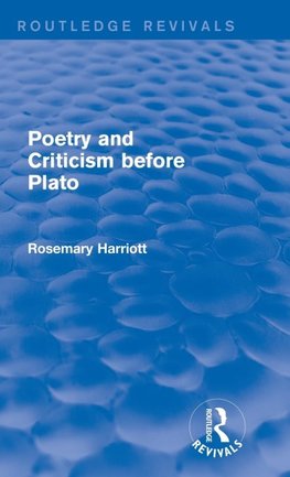 Poetry and Criticism before Plato (Routledge Revivals)