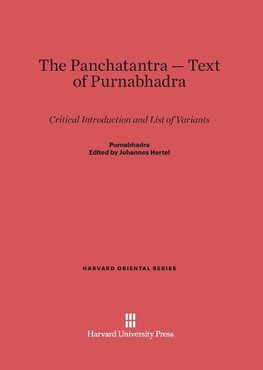 The Panchatantra-Text of Purnabhadra