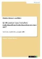 Quellenanalyse zum deutschen Außenhandel und Außenhandelsüberschuss 2007