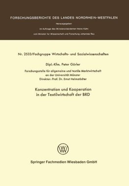 Konzentration und Kooperation in der Textilwirtschaft der BRD