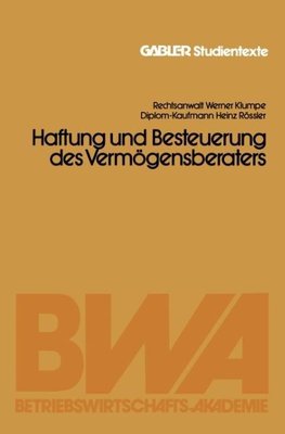 Haftung und Besteuerung des Vermögensberaters