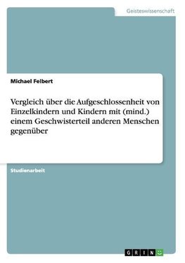 Vergleich über die Aufgeschlossenheit von Einzelkindern und Kindern mit (mind.) einem Geschwisterteil anderen Menschen gegenüber