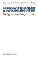 Sprechwissenschaft & Psycholinguistik