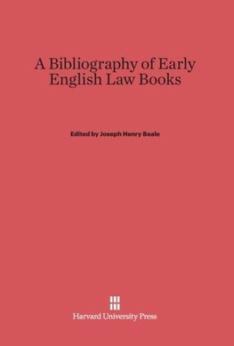 A Bibliography of Early English Law Books