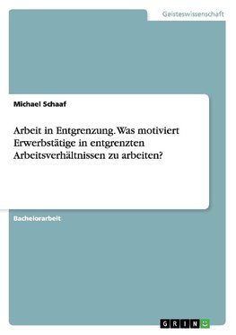 Arbeit in Entgrenzung. Was motiviert Erwerbstätige in entgrenzten Arbeitsverhältnissen zu arbeiten?