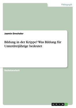 Bildung in der Krippe? Was Bildung für Unterdreijährige bedeutet