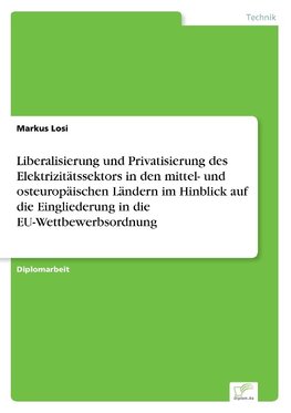 Liberalisierung und Privatisierung des Elektrizitätssektors in den mittel- und osteuropäischen Ländern im Hinblick auf die Eingliederung in die EU-Wettbewerbsordnung