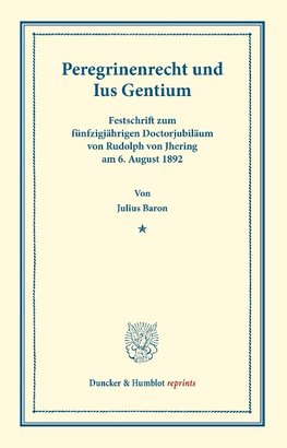 Peregrinenrecht und Ius Gentium