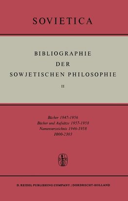 Bibliographie der Sowjetischen Philosophie