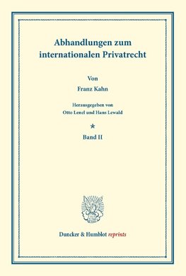 Abhandlungen zum internationalen Privatrecht