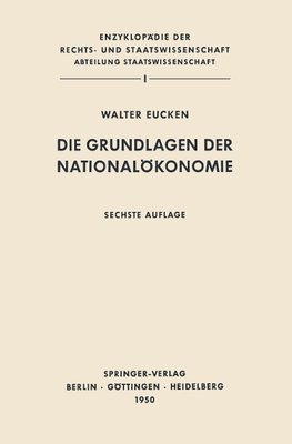 Die Grundlagen der Nationalökonomie