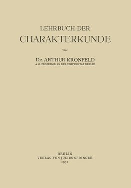 Lehrbuch der Charakterkunde