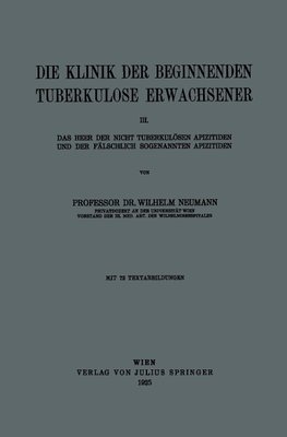 Die Klinik der Beginnenden Tuberkulose Erwachsener