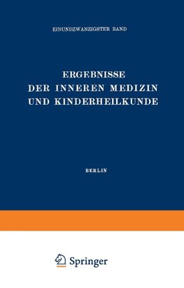 Ergebnisse der Inneren Medizin und Kinderheilkunde