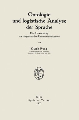 Ontologie und logistische Analyse der Sprache