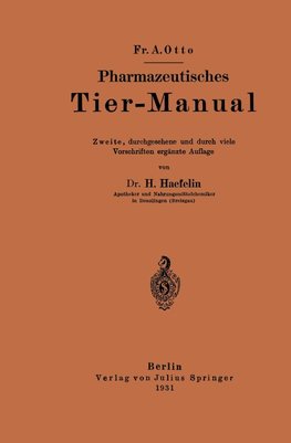 Pharmazeutisches Tier-Manual