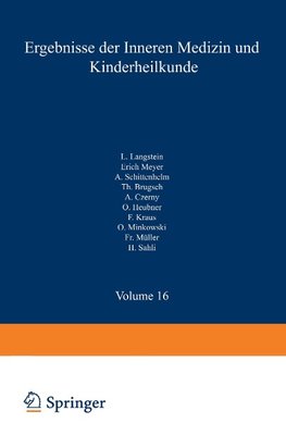 Ergebnisse der Inneren Medizin und Kinderheilkunde